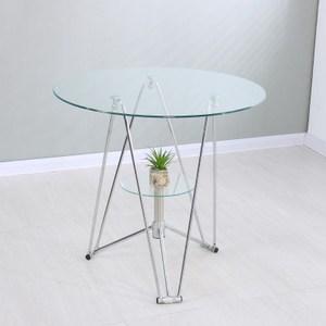 休闲餐桌简易茶桌椅子组合钢化玻璃桌子小圆桌茶几迷你圆形洽谈桌